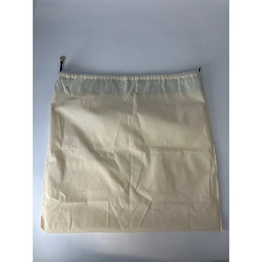 TORY BURCH CREAM DRAW STRING DUST BAG WITH BLUE TRIM
